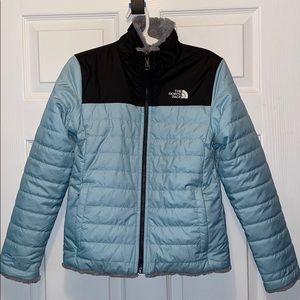 Size 10/12 Reversible North Face puffer jacket